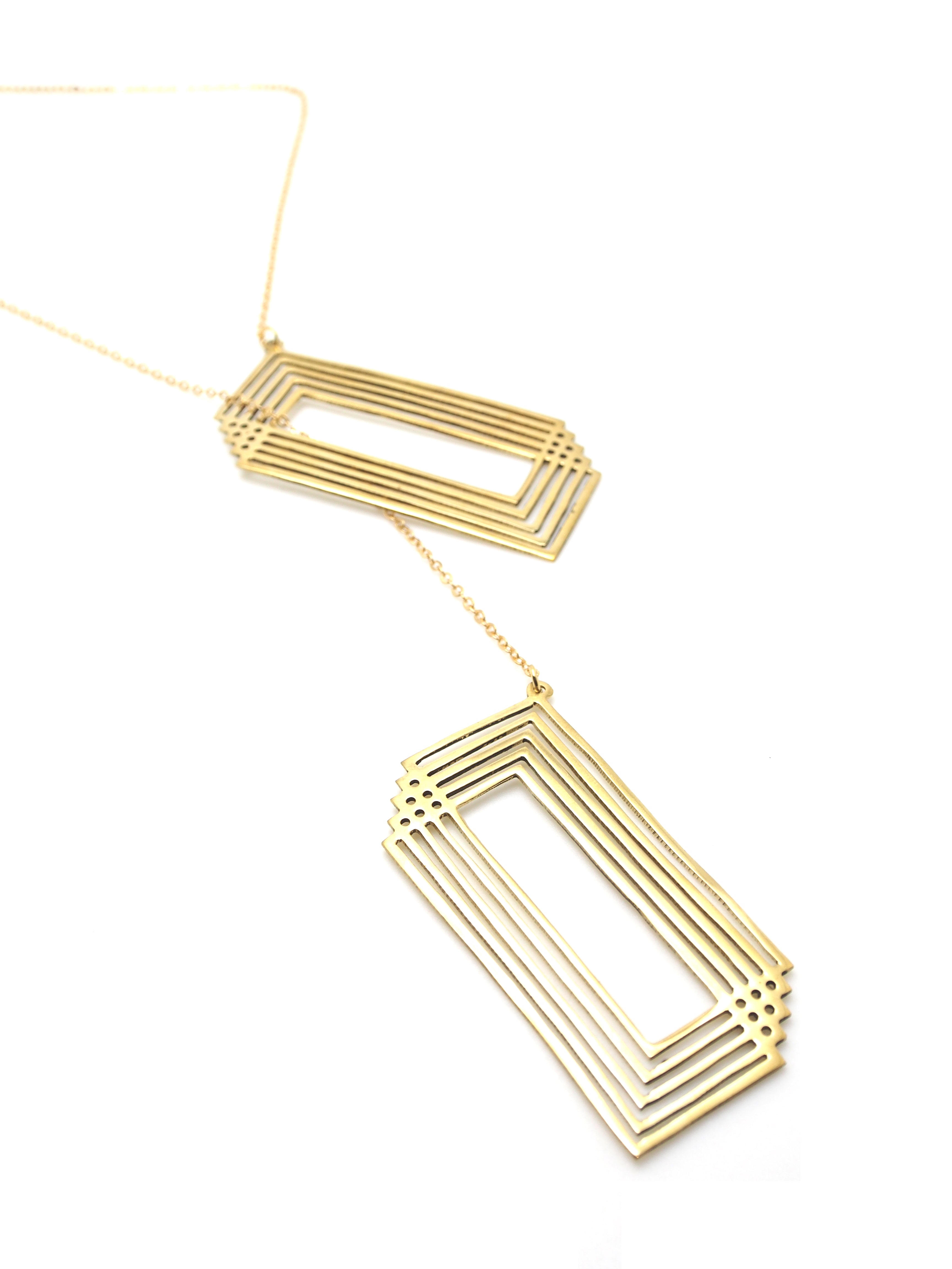 Hansel & Smith - Rectangle Looping Necklace